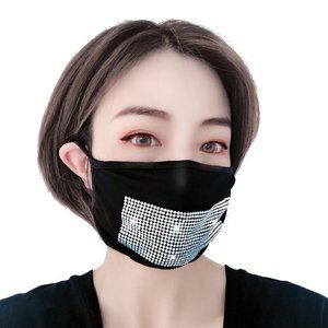 BLOCK BLING RHINESTONE FASHION MASK